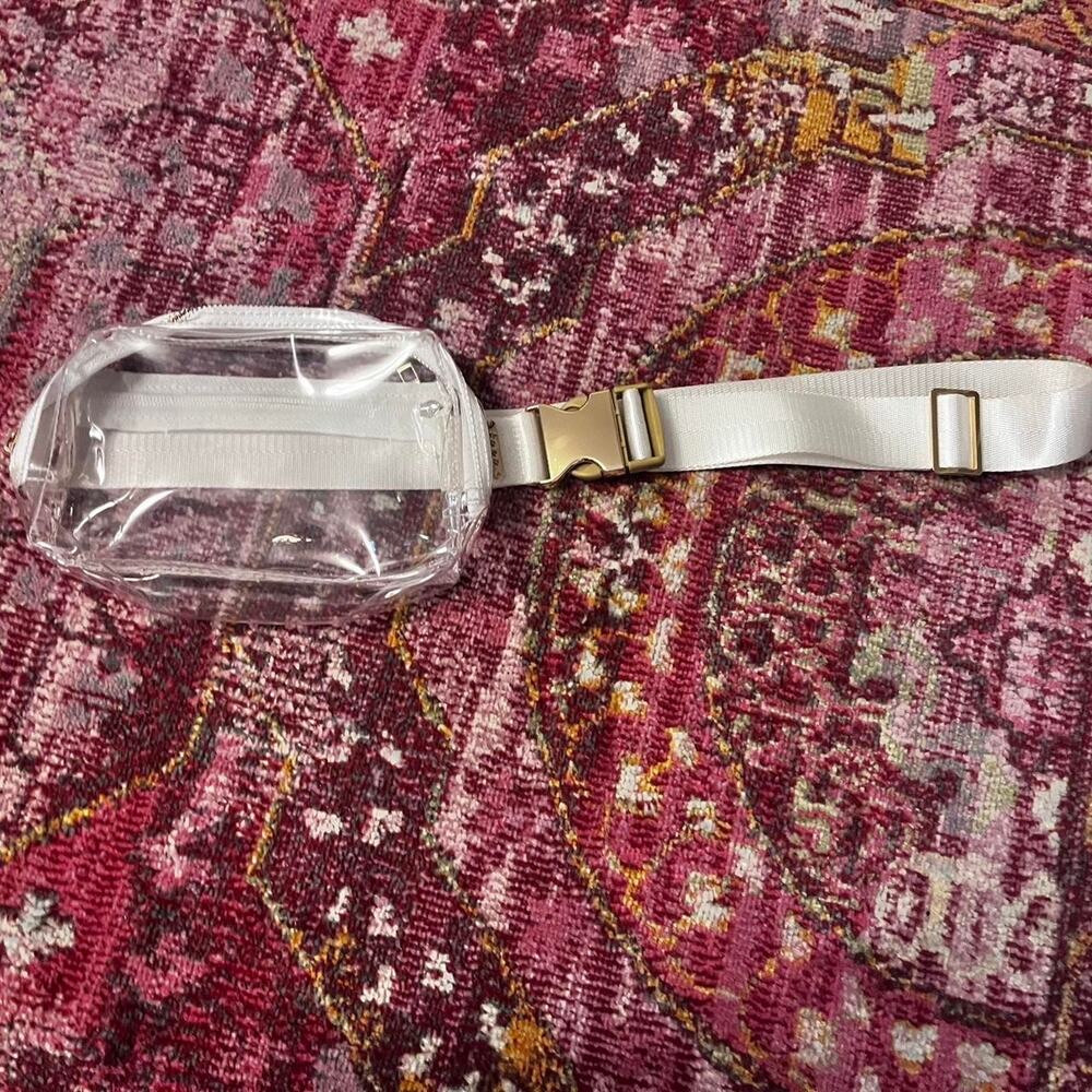 Fanny pack clear white adjustable